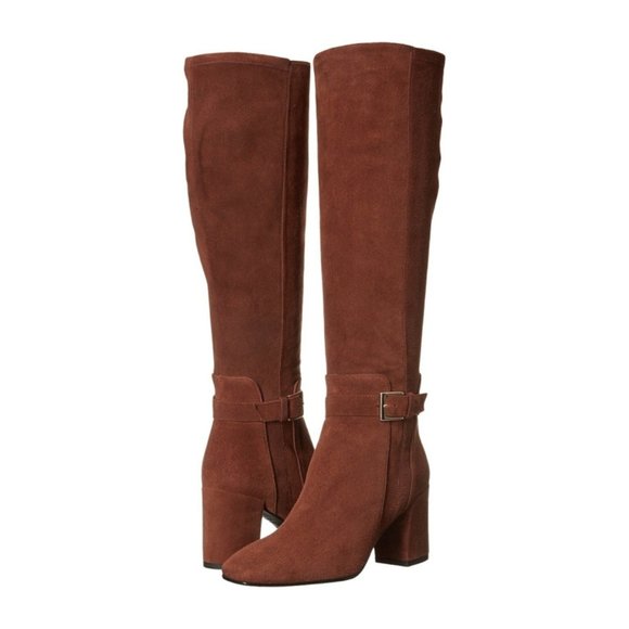 NWOB Kate Spade New York Oralie Dark Rust Kid Suede Stretch Suede Boot